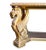 An antique hand carved gilt wood table with rectangular form, features figural pegasus supporting legs and a rouge marble...