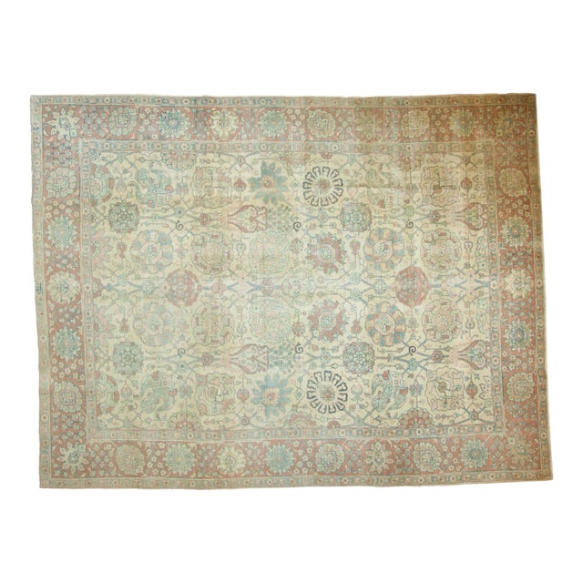 Vintage Distressed Tabriz Carpet - 8'8" X 11'3" For Sale