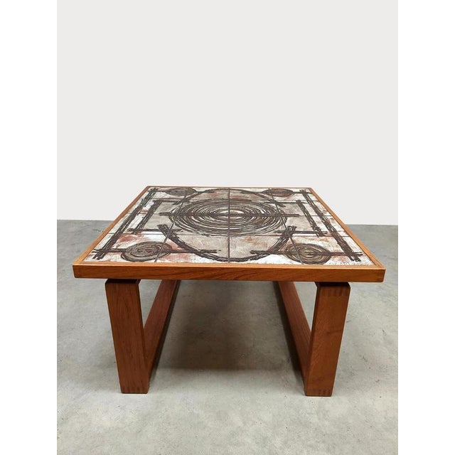 Vintage Danish Ceramic and Teak Side Table, 1970s For Sale - Image 4 of 8