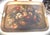 Antique Hand-Painted French Floral Large Tole Tray For Sale - Image 10 of 12