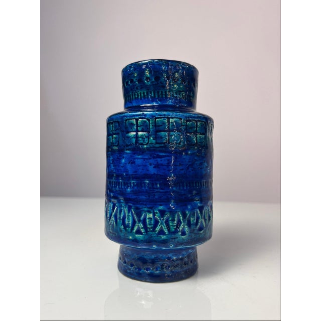 Blue Rimini Blu Vase by Aldo Londi for Bitossi For Sale - Image 8 of 8