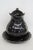 Mid 20th Century Ceramic Pitcher With Matching Underplate 2pc Set Black With Gold Gilt Trim 5029b For Sale - Image 5 of 12