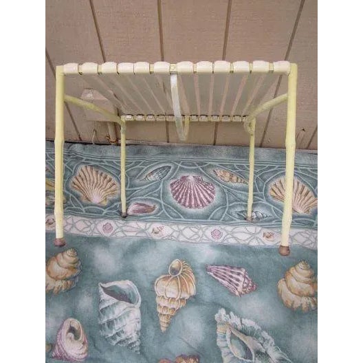 Hollywood Regency Vintage Faux Bamboo Cast Aluminum Outdoor Glasstop Dining Table & 4 Chairs For Sale - Image 3 of 12