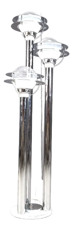 Space Age Chromed and Glass Floor Lamp, 1970s