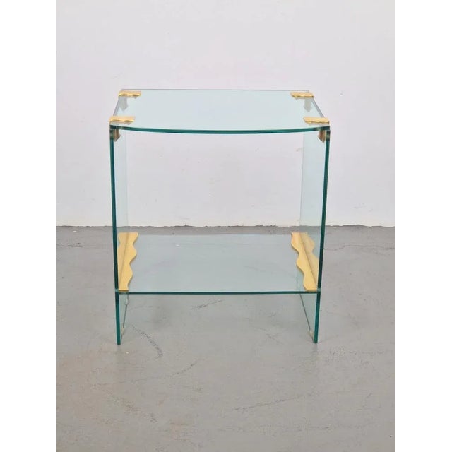 Metal Vintage Regency Brass & Glass Side Table, 1970s For Sale - Image 7 of 12