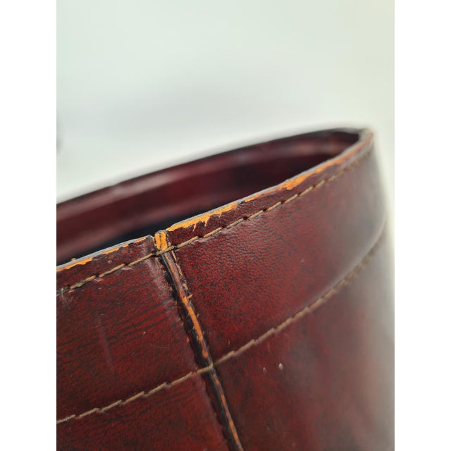 1970s Leather Wastebasket by Hauler, Germany, 1970s For Sale - Image 5 of 12