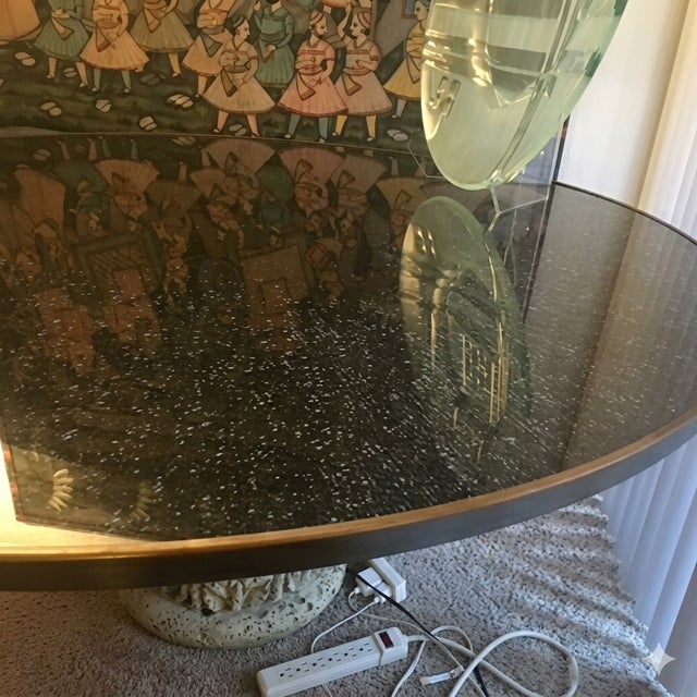 1980’s Steve Chase Crackled Glass Dining Table Top (Coral Base Included). For Sale - Image 15 of 18
