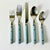 1970s Vintage Boho Chic Contemporary Stainless Steel French Blue Handle Flatware - Set of 20, Service for 4 For Sale - Image 10 of 11