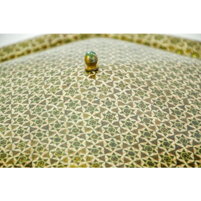 Large Anglo Indian Mosaic Inlaid Jewelry Hexagonal Box 1950s For Sale - Image 12 of 12