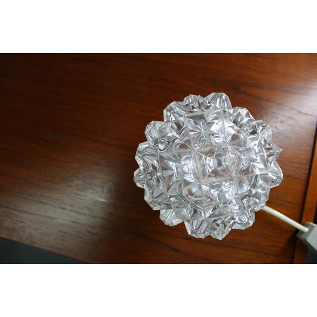 Mid-Century Modern Czech Crystal Glass Table Lamp, 1970s For Sale - Image 3 of 12