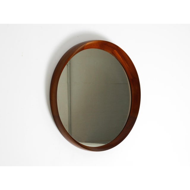 Mid-Century Modern Danish Round Teak Wall Mirror, 1960s For Sale - Image 3 of 15