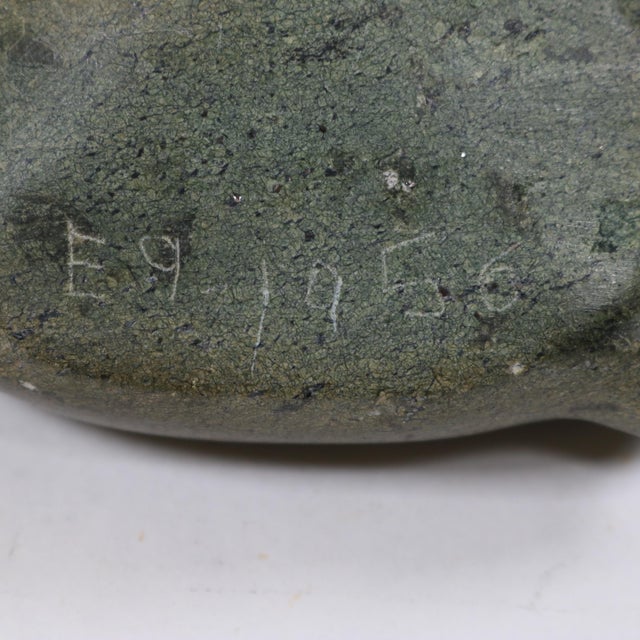 Stone Mid-Century Inuit Soapstone Carving of a Seal For Sale - Image 7 of 8