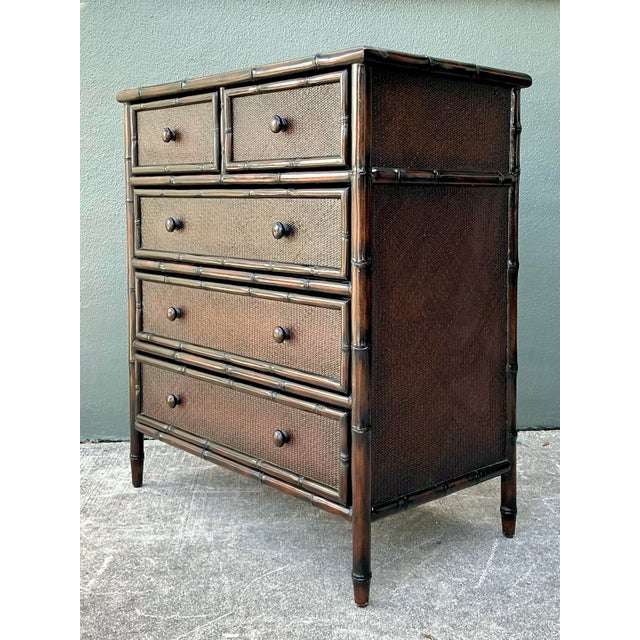 Vintage Woven Rattan Chest of Drawers For Sale - Image 9 of 12