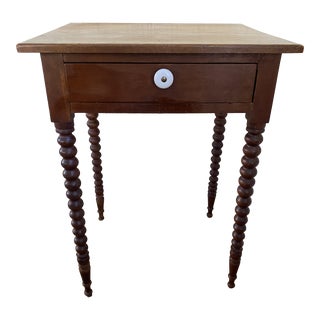 Antique 19th Century One Drawer Nightstand With Bobbin Legs For Sale