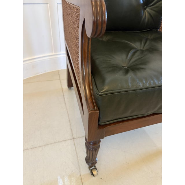 Set of Antique Edwardian Mahogany Library Bergere Chairs, 1900 For Sale - Image 13 of 15