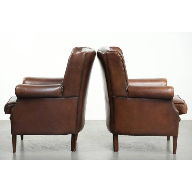 English Sheepskin Wingbacks with Colors, Set of 2 For Sale - Image 4 of 18
