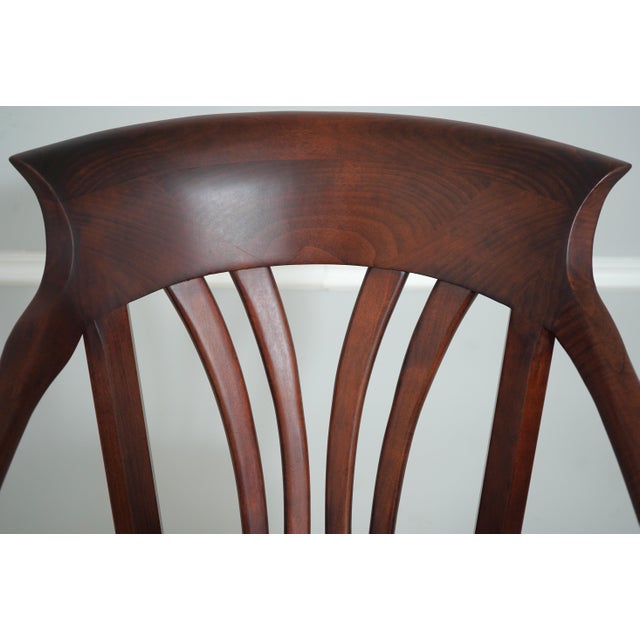 1990s Set of 5 Mikhail Darafeev Mahogany Bar Stools For Sale - Image 5 of 18