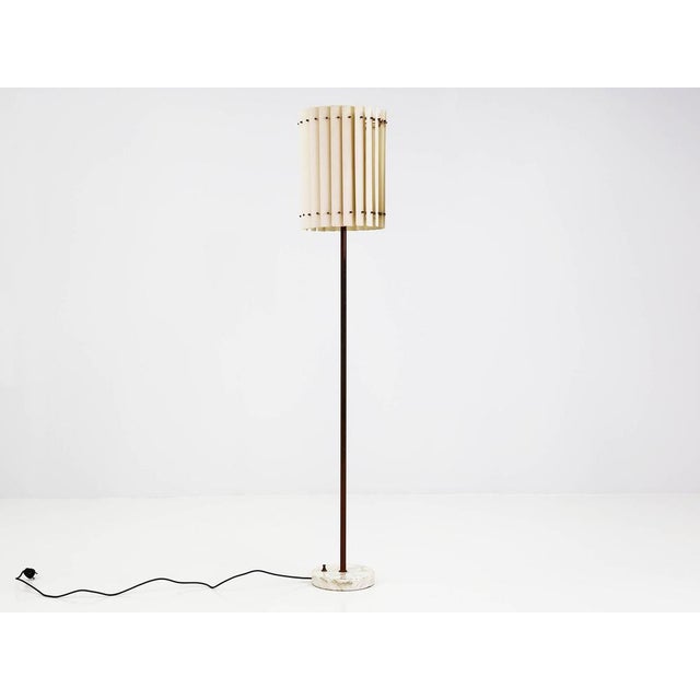 Scandinavian Modern Floor Lamp with Slatted Shade by Louis Poulsen, 1960s For Sale - Image 9 of 9