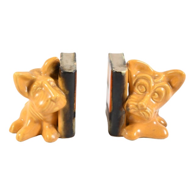 Art Deco Terrier Dogs Bookends attributed to Walter Bosse for Goebel Design, Germany, 1930s, Set of 2 For Sale