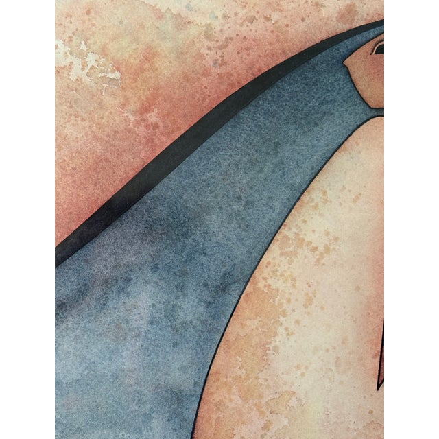 Blue 1980s Print - La Bordadora by G. E. Mullen For Sale - Image 8 of 10