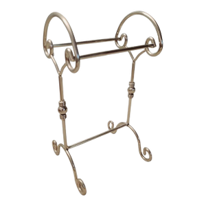 Polished Nickel Silver Scroll Bathroom Wash Cloth Towel Vanity Stand