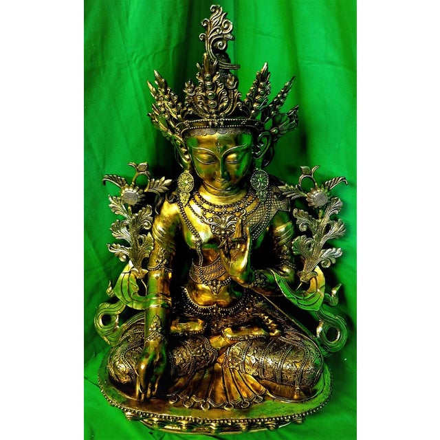 Tibetan Buddha Sculpture, 18th-Century, Bronze For Sale - Image 4 of 18