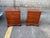 Pair of Vintage Georgian Style Cherry Wood 3 Drawer Nightstands or Bedside Tables Solid wood frame, brass metals, dovetail...