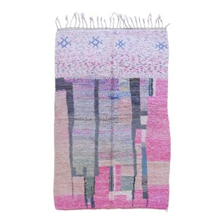 Moroccan Modern Pastel Wool Rug - 9.3 X 5.6 Ft For Sale