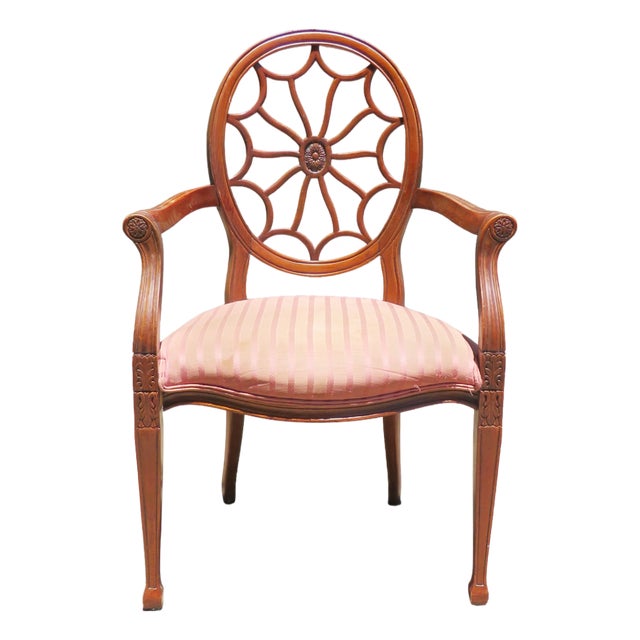Vintage Spider Back Regency / Hepplewhite Style Chair For Sale