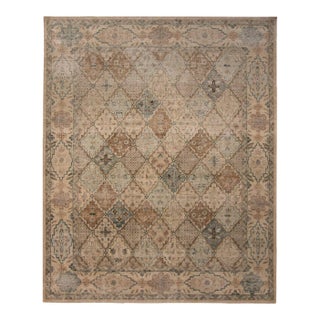 Rug & Kilim’s Oversized Bohemian Argyle Rug in Blue and Beige, 12x14 For Sale