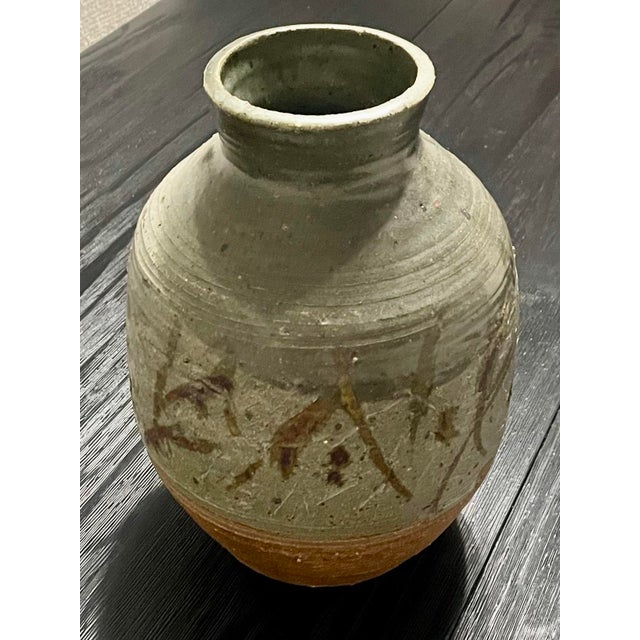 Gray Mid Century Modern Stoneware Pottery Vase, California For Sale - Image 8 of 10