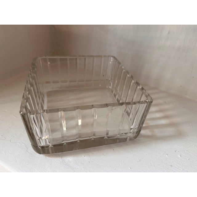 Silver Art Deco French Glass Lidded Box with Chrome Lid, 1920 For Sale - Image 8 of 12