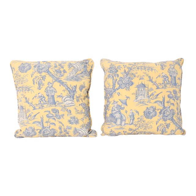 Pair of Chinoiserie Style Pillows For Sale