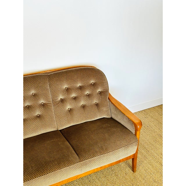 Vintage Scandinavian Three-Seater Velvet Sofa, 1960 For Sale - Image 13 of 16