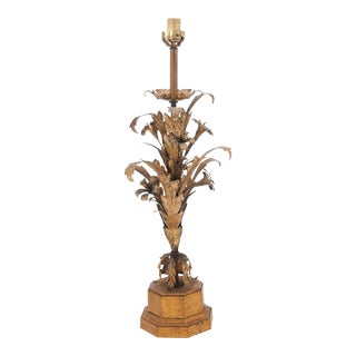 Frederick Cooper Floral Italian Tole Table Lamp. 1960s Italy For Sale