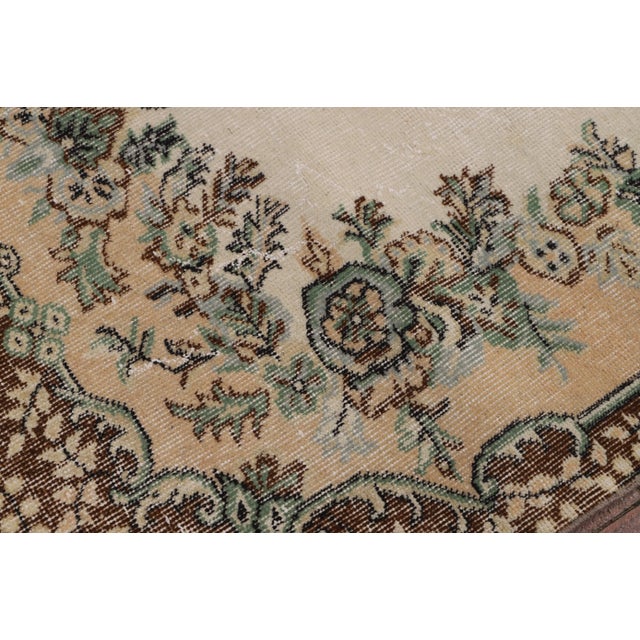 1970s 1970s Vintage Floral Design Handmade Sparta Area Rug For Sale - Image 5 of 10