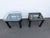 Wood Hollywood Regency Black Painted Glass Top Side Tables a Pair 6901 For Sale - Image 7 of 18