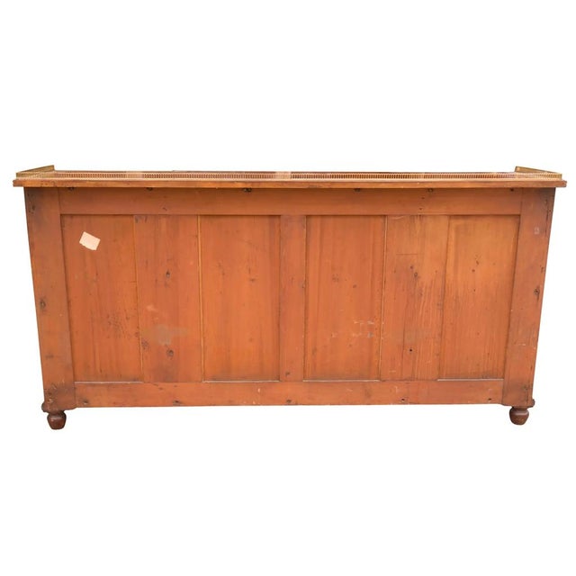 Regency Mahogany and Brass Inlaid Credenza from Westport House, Ireland rectangular breakfront top with brass inlaid edge...