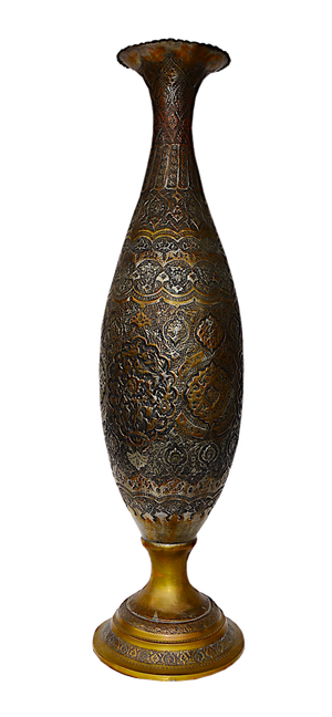Copper Vase with Engraving, 1940s