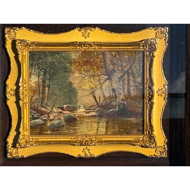 French Country 19th C. Original Oil on Board - Well-Executed With Unusual + Highly Detailed Gilt Frame in Frame Artisan Presentation For Sale - Image 3 of 7