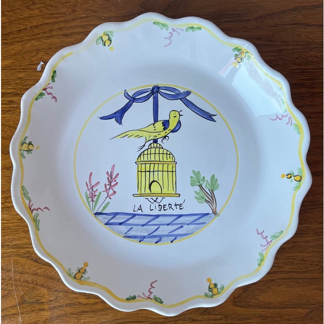 Henriot Quimper Vintage Faience Hand-Painted Plates-Set 2 For Sale - Image 4 of 8