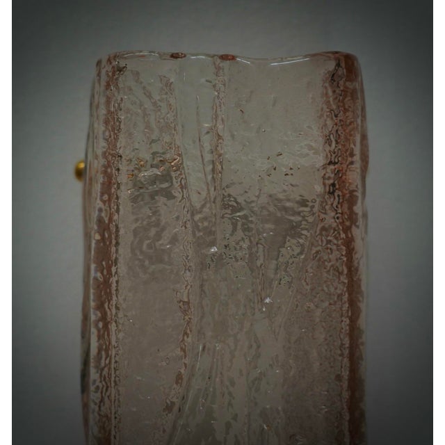 Metal Murano Art Glass Light Pink Color Wall Light For Sale - Image 7 of 9