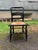 Wood Mid 20th Century Set of 8 Hitchcock Style Black Painted Stenciled Dining Side Chairs With Rush Woven Seats For Sale - Image 7 of 15