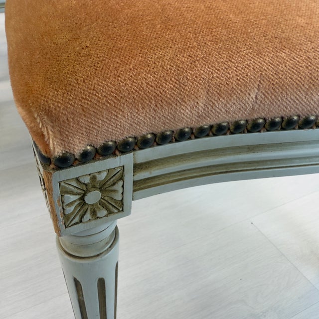 Orange French Louis XVI Style Dining Chairs – Set of 6 For Sale - Image 8 of 13