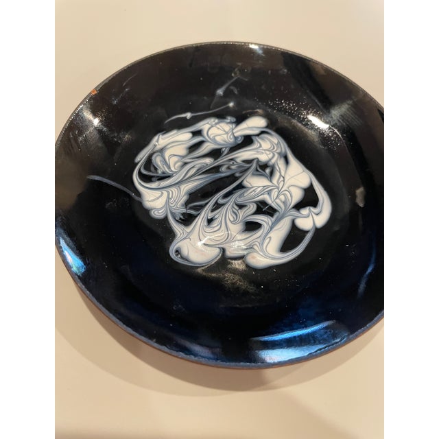 Paint 1960s Black Enamel Mid Century Modern Tray For Sale - Image 7 of 7