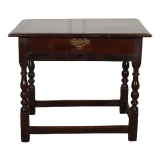 Antique Polished Oak Table For Sale