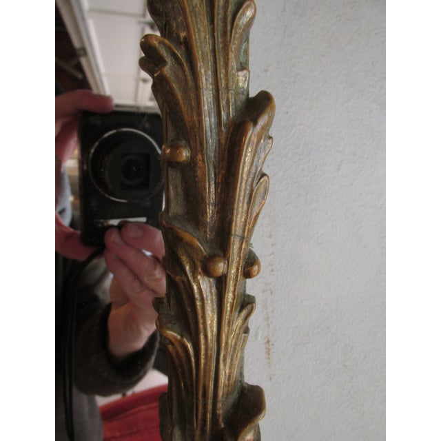 Wood Antique Chinese Chippendale Carved Gold Leaf Pagoda Mirror For Sale - Image 7 of 9