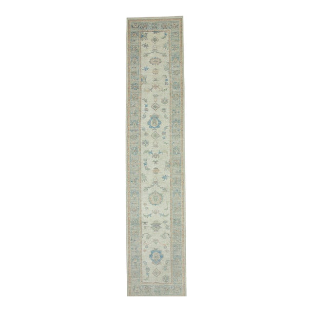 Turkish Oushak Runner Rug 2'11" x 14'3" #17737 For Sale