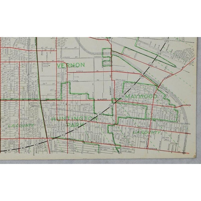 Black Antique E-Z Guide Map of Los Angeles with Rotating Locator, 1927 For Sale - Image 8 of 12
