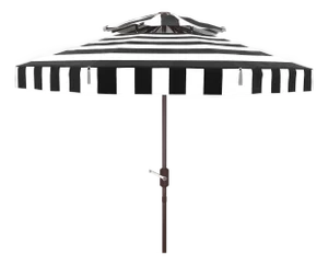 Elsa Fashion Line 9Ft Double Top Umbrella, Black & White